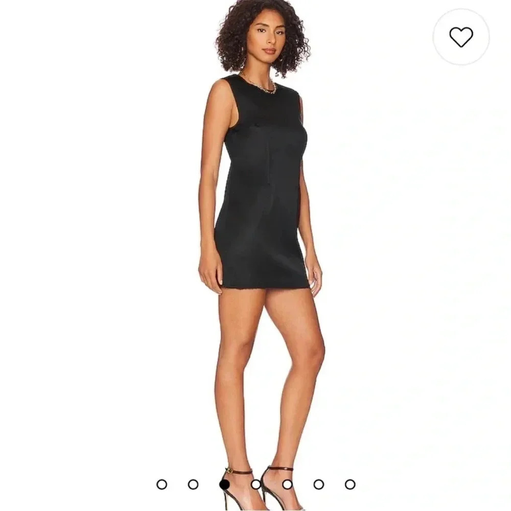 Revolve Lacademie Ames black satin mini dress